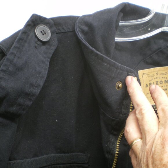 Arizona Jean Company Black Long Light Zippered Jacket, Size XL - Picture 6 of 11